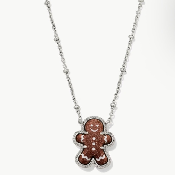 Kendra Scott Gingerbread Silver Short Pendant Necklace - Picture 1 of 4